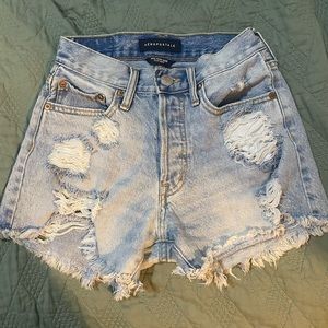 aeropostale button up 90s high rise cut off shorts